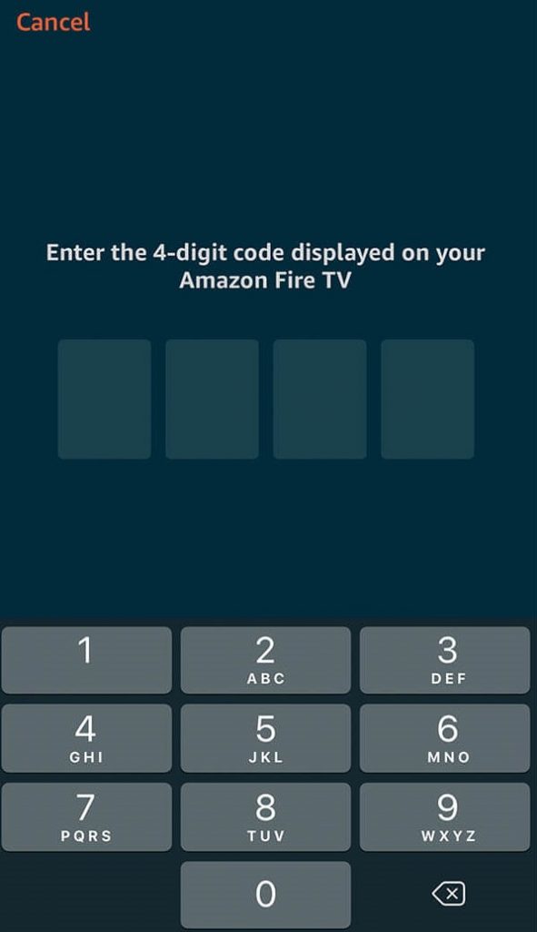 Enter Four Digit Code to Pair Firestick Remote