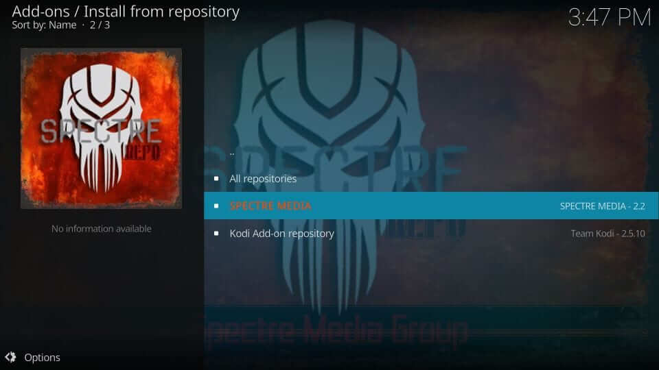 Click Spectre Media Repo  - Sandman Kodi Builds