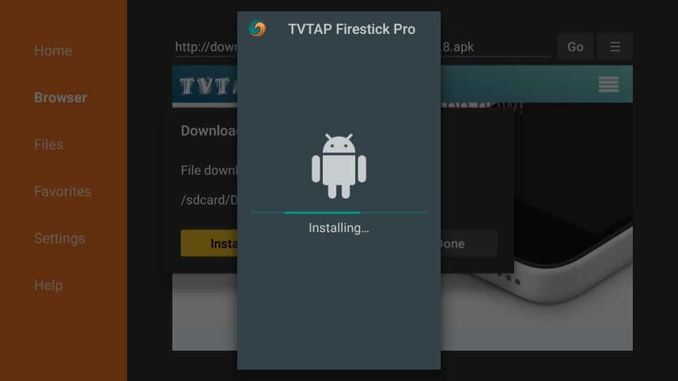 Installing TVTap on Firestick