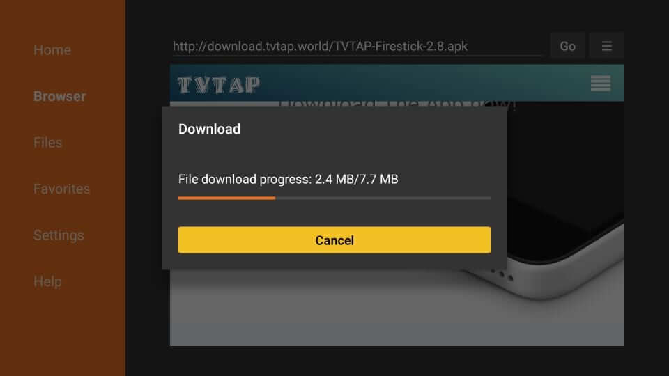 TVTap Apk File Downloading