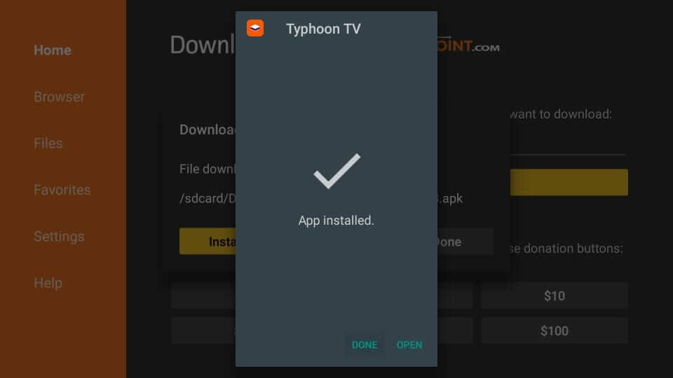 Typhoon TV Installed