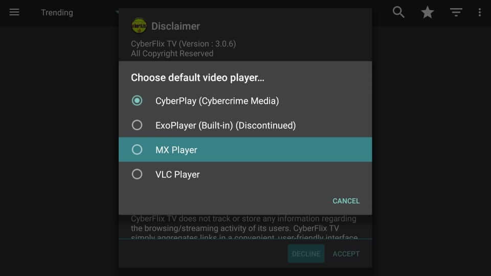 Choose Video Player