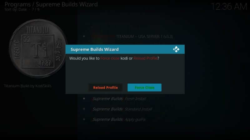 Force Close - Install Supreme Builds Wizard