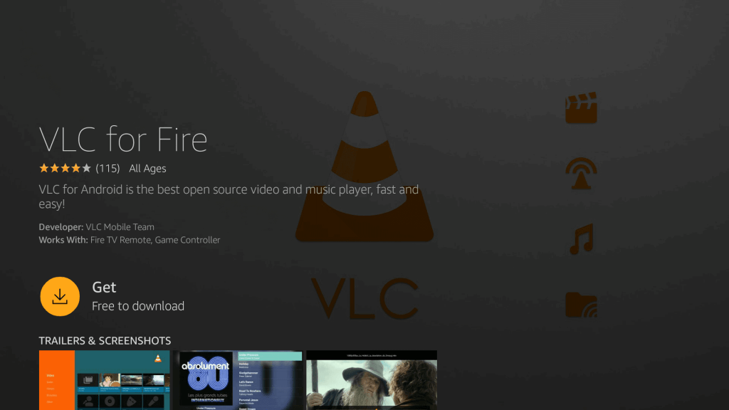 Click Get - VLC Player Firestick
