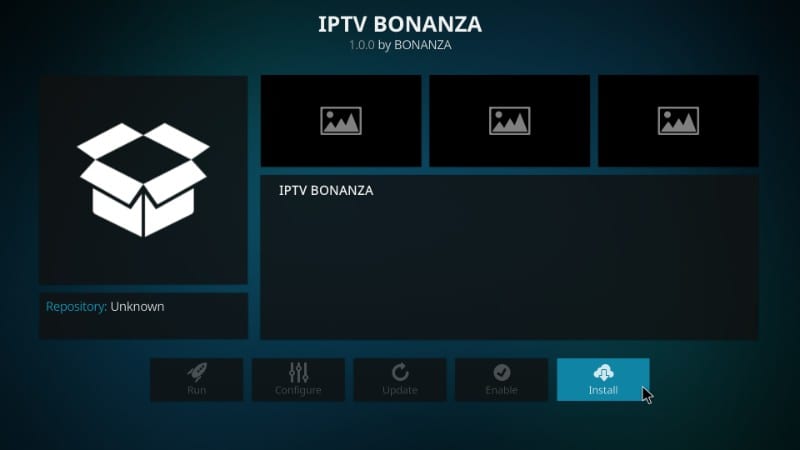 Install IPTV Bonanza Live TV Kodi Addon