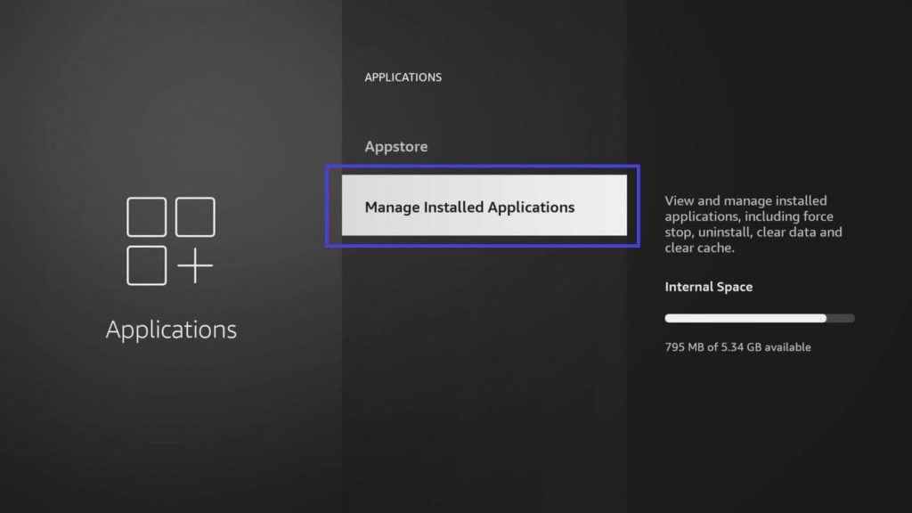 manage installed apps on firestick