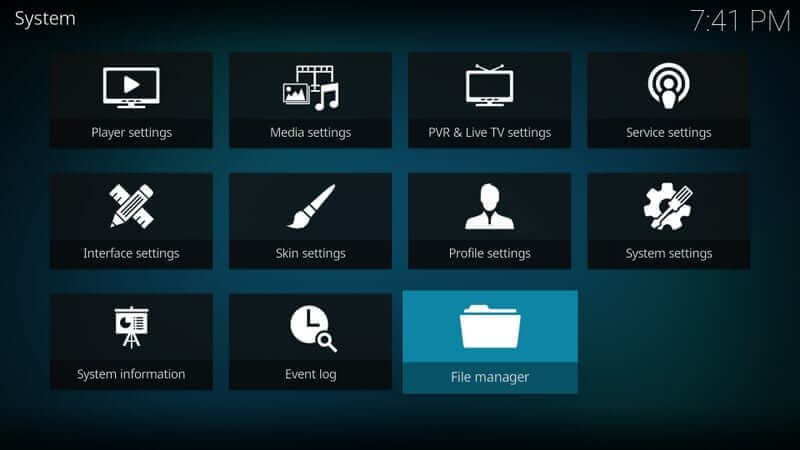 File manager - Ares Wizard on Kodi