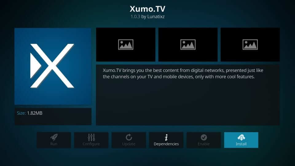 Xumo TV tile - XUMO Addon on Kodi