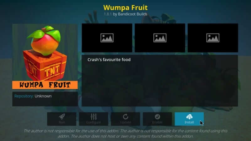 Install - Wumpa Fruit Kodi Addon