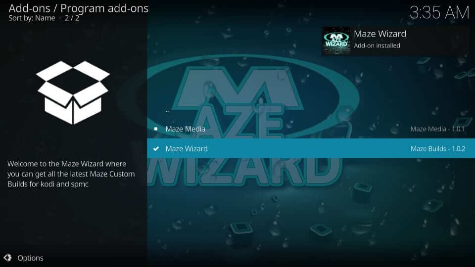 Maze Wizard installed