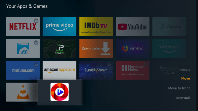 Move to Front - Oreo TV on Firestick