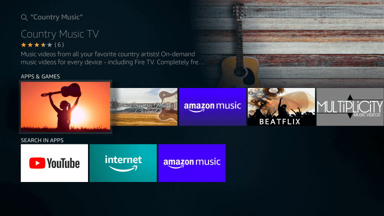 Select Country Music on Firestick