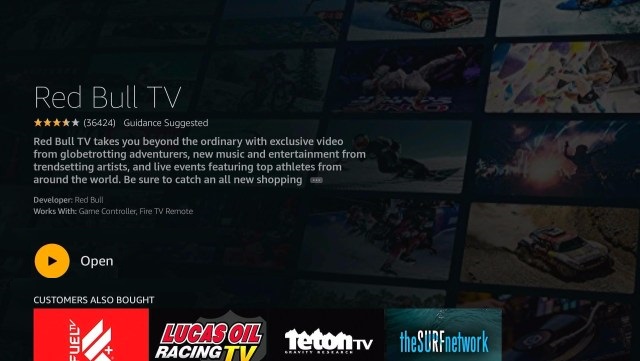 Open - Red Bull TV on Firestick 
