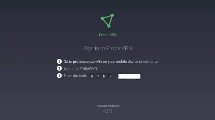 Activation Code - ProtonVPN for Firestick