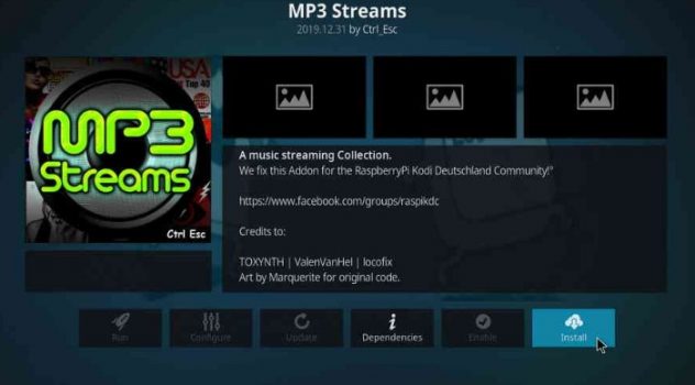 MP3 Streams Kodi Addon