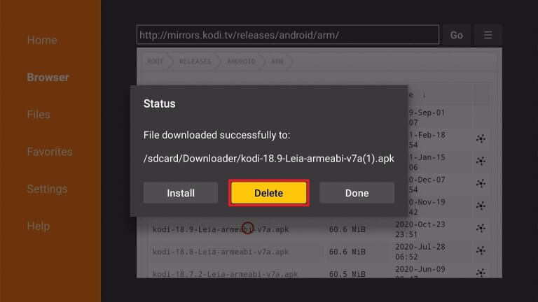 Delete - Downgrade Kodi 19 to Kodi 18
