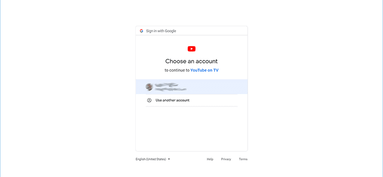 Choose a Google Account to log in