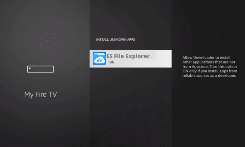 Enable Install Unknown Apps for ES File Explorer