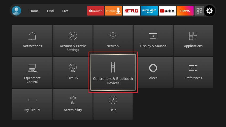 click on controllers and bluetooth devices
