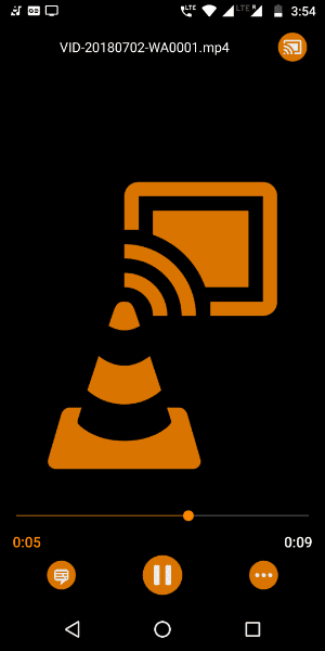 click on the cast icon to cast VLC to chromecast