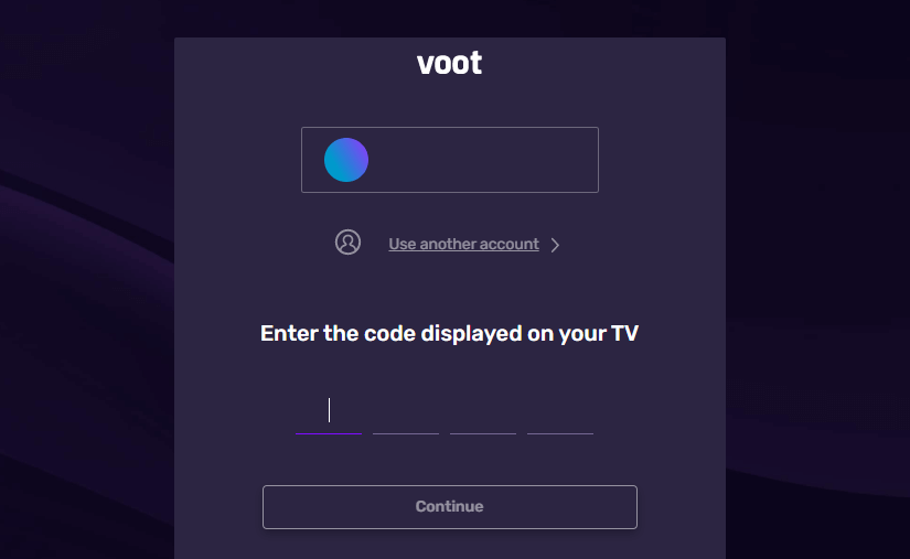 enter the activation code to activate Voot on Firestick