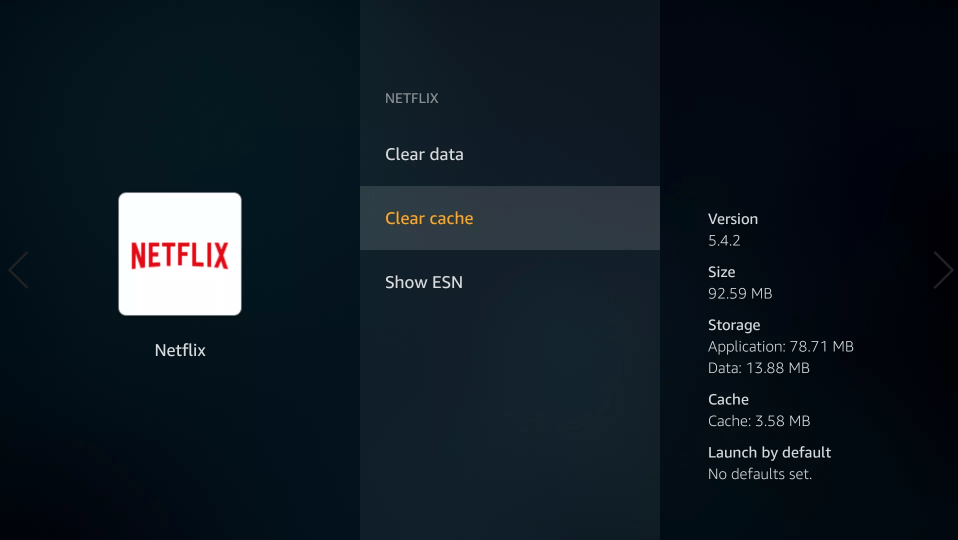 click clear cache to clear cache on firestick