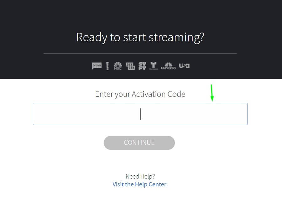 enter the activation code to activate NBC on Firestick