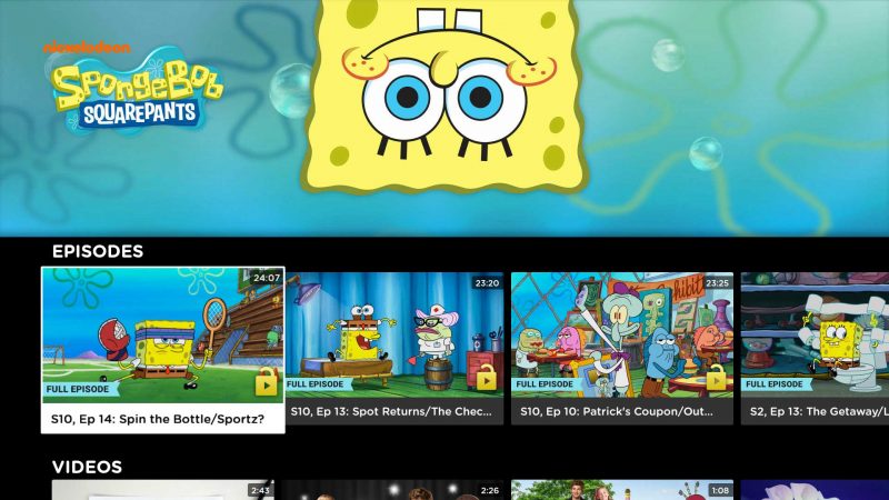 Nickelodeon shows on Firestick