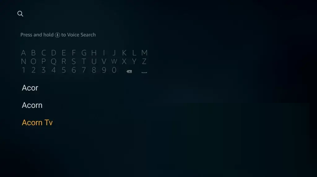 Search for Acorn TV