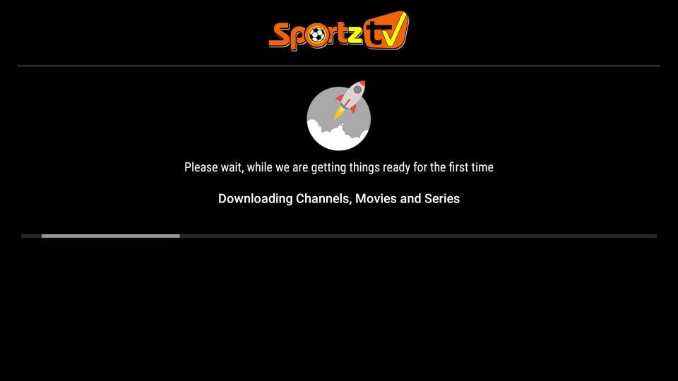 Downloading channels on Sportz TV