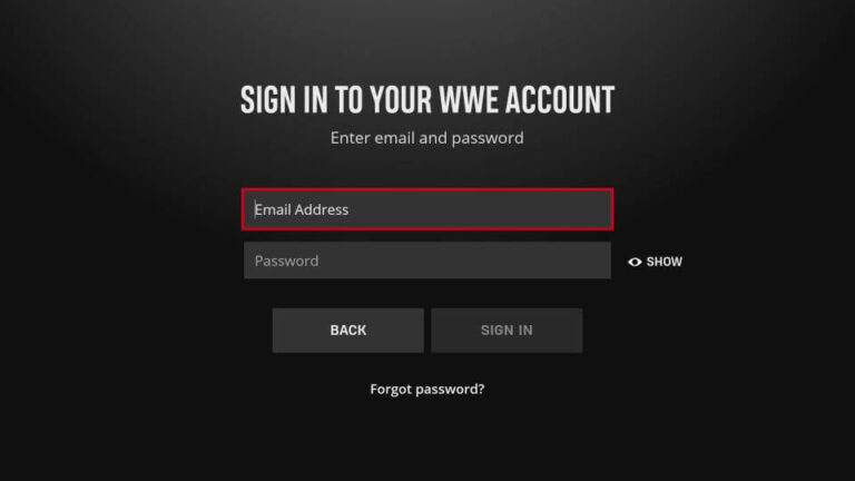 Sign in to your WWE Account
