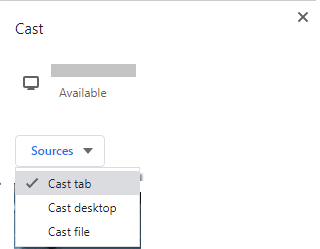 click cast tab option from the screen