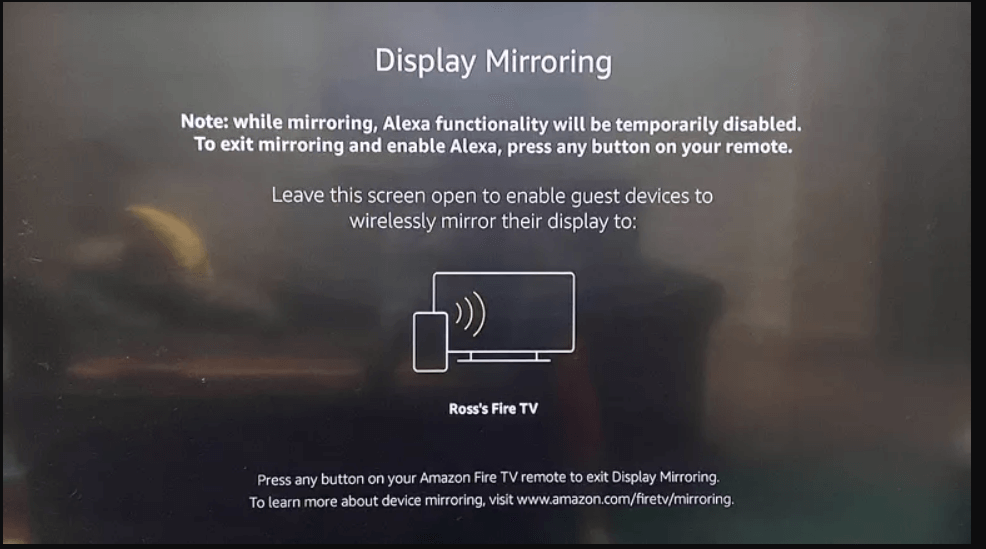 you will be in the display mirroing mode