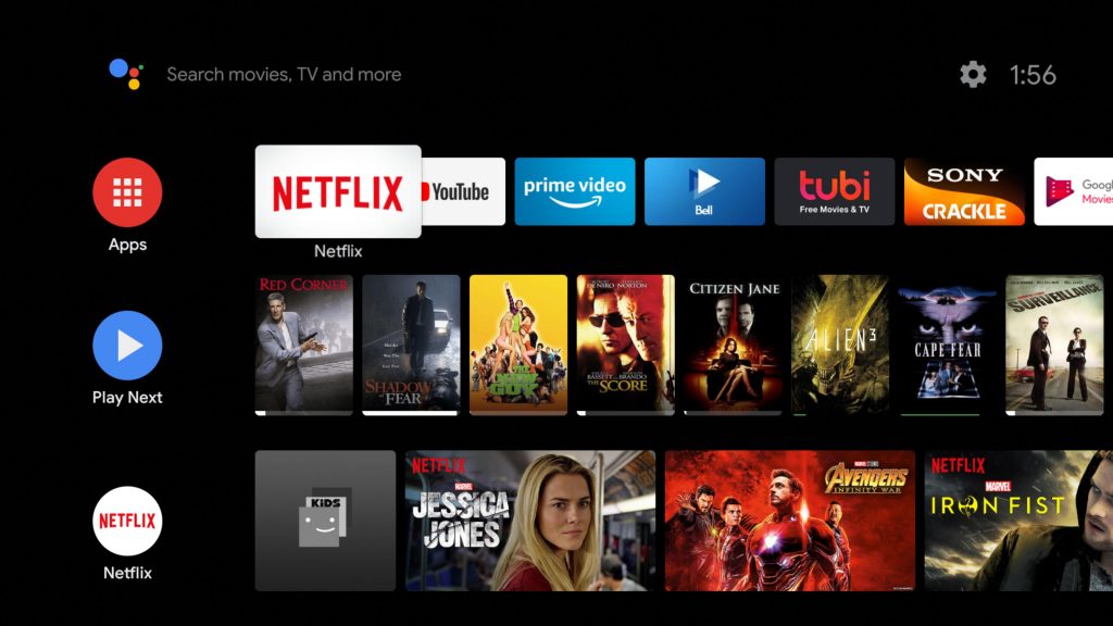 Android TV user interface