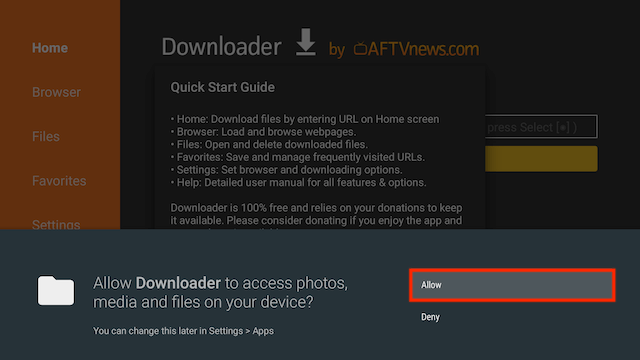 Allow downloader