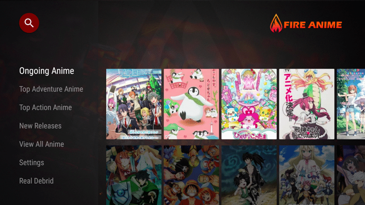 Fire Anime home page