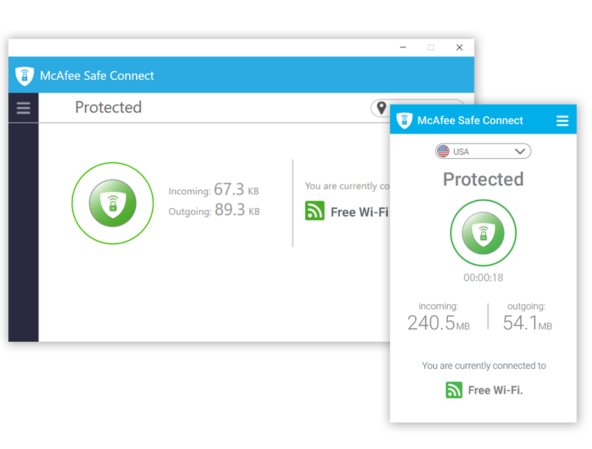 McAfee Safe Connect VPN activated on Firestick