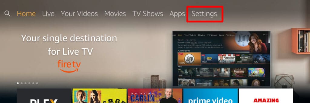 Settings button - Netflix Not Working on Firestick