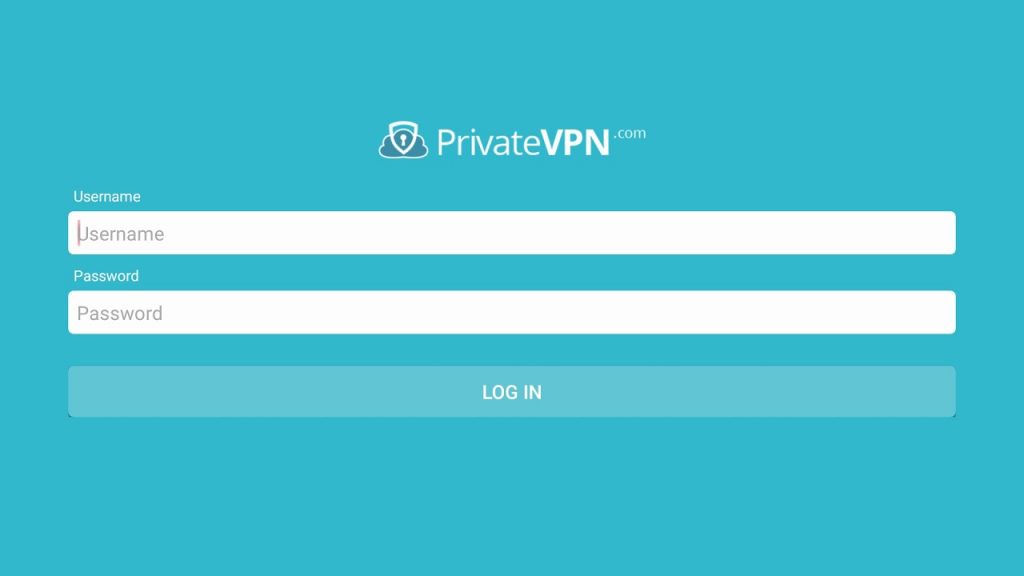 PrivateVPN log in page