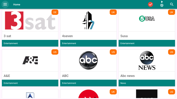 Mark the channels on TvMob APK