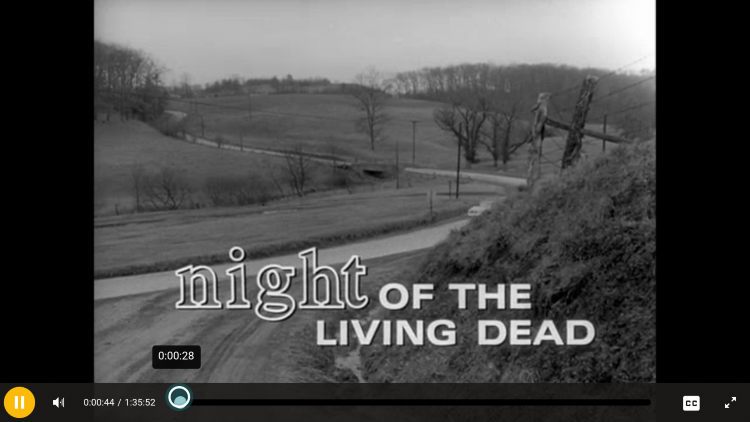 Night of the living dead playing on Firestick from 123movies