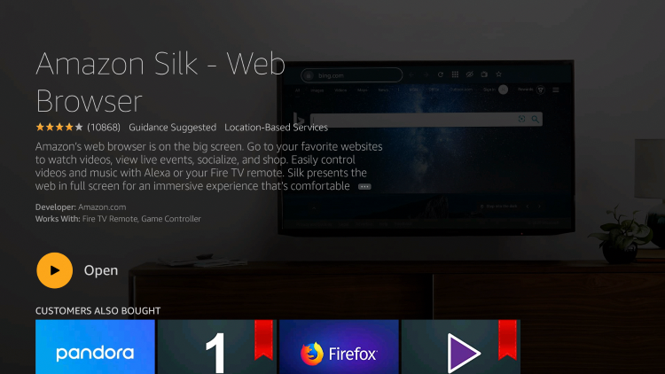Open Silk Browser on Firestick