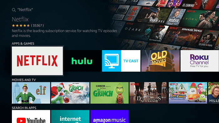 find Netflix under apps to watch Dark on Firestick