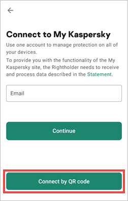 Sign in to your Kaspersky account