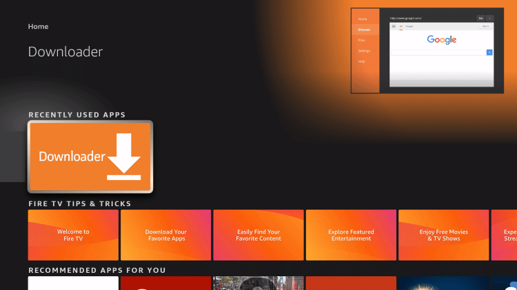 Select Downloader to get Viva TV Firestick