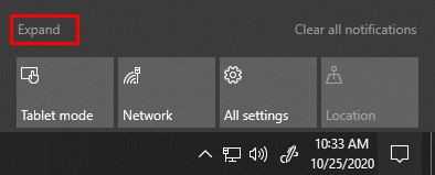 Expand option on Windows