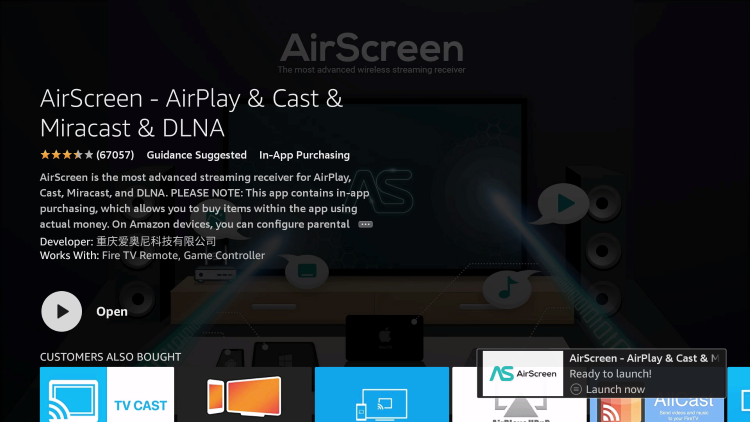 Open AirScreen on Firestick