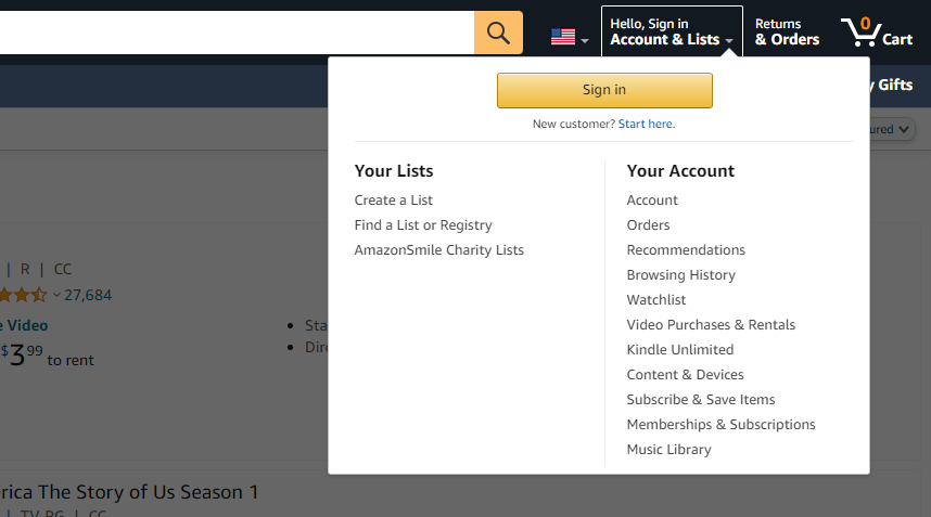 sign in with your amazon account credential