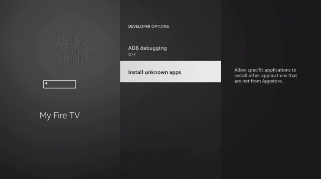 Select Install Unknown Apps and enable downloader to unlock firestick