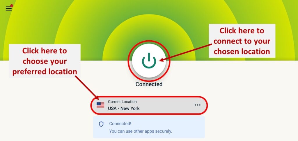 Connect to ExpressVPN